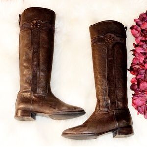 TORY BURCH Tall Brown Leather Boots